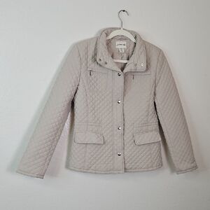 St. John's Bay Women's Quilted Puffer Jacket in Cream Medium